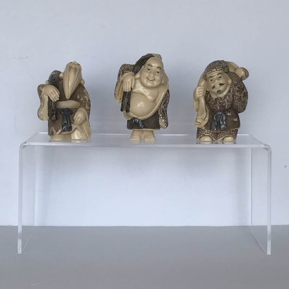 Japanese Gods Good Luck Deities Set of 3